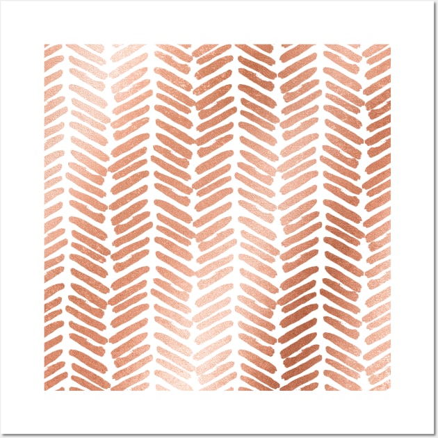 Rose gold chevron Wall Art by peggieprints